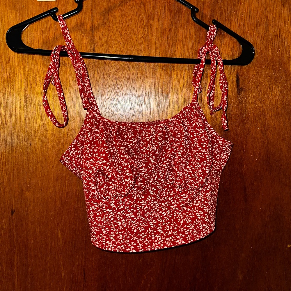 Red Floral Tank Top